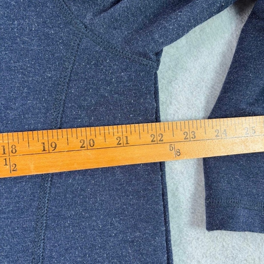 Orvis Quarter Zip Pullover Mens L Navy Blue Heathered Mock Neck Long Sleeve Logo - Picture 5 of 7